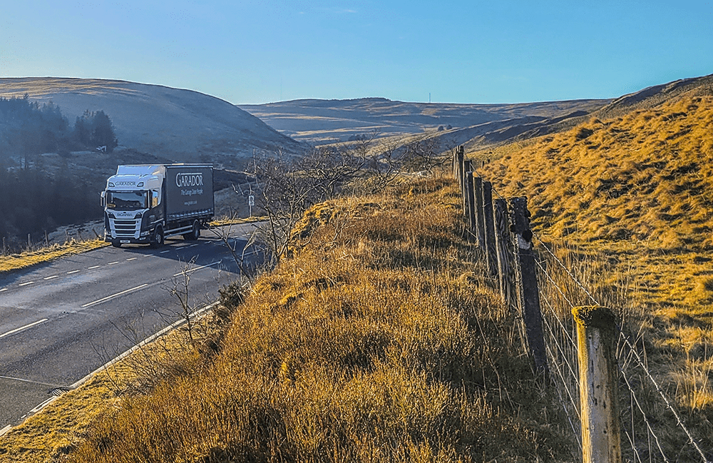 Garador truck in the hills.