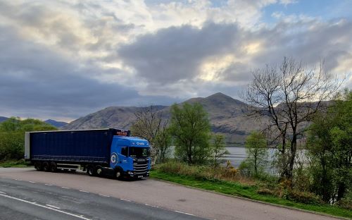 Craib truck by lake.