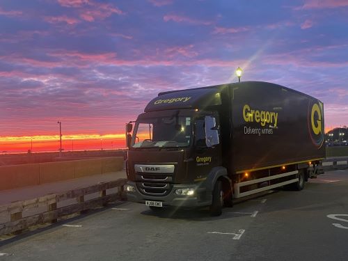 Gregory truck as sun goes down.