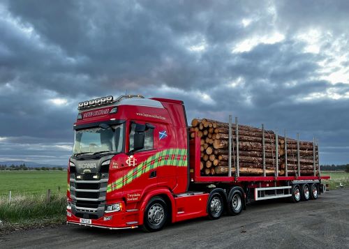 Hayton Coulthard transporting logs.
