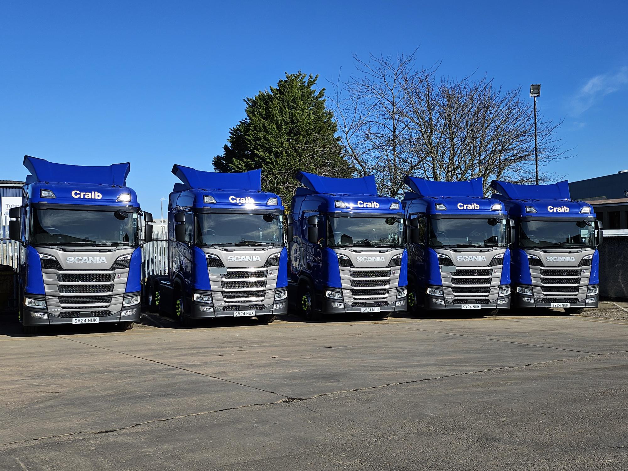 Row of Craib Scanias.
