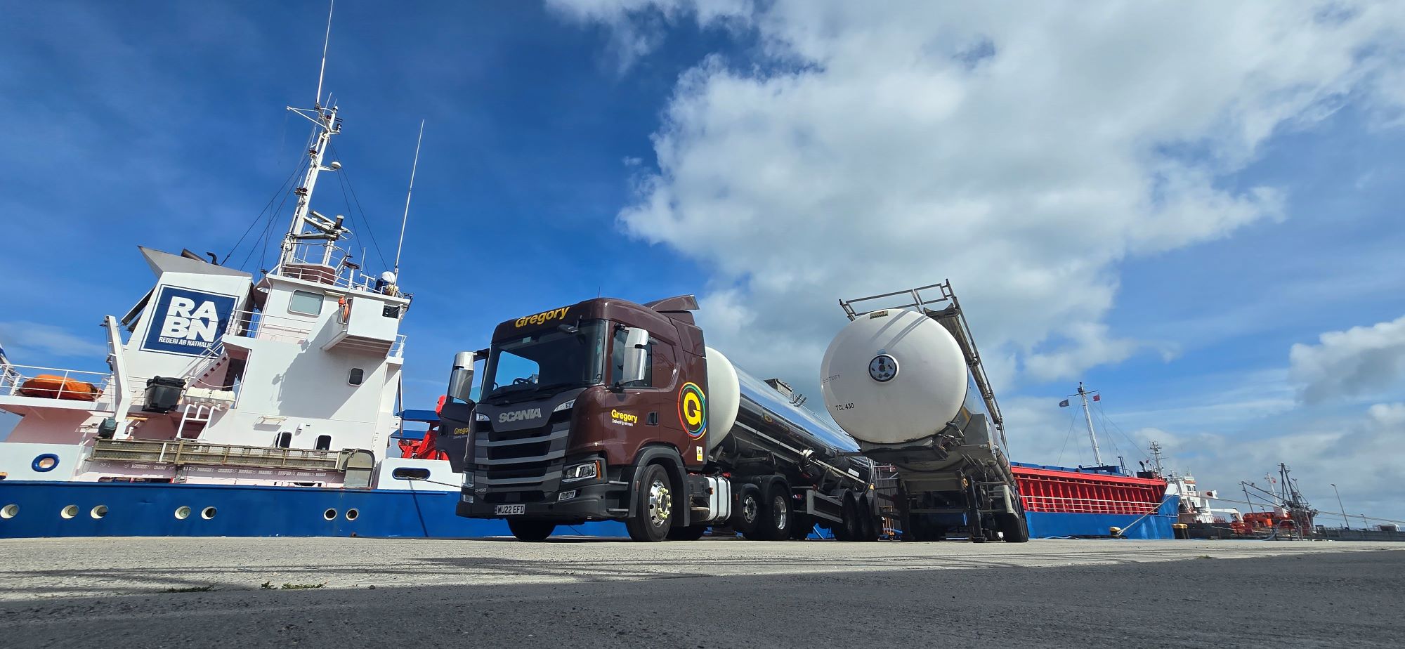 Gregory tanker at port.