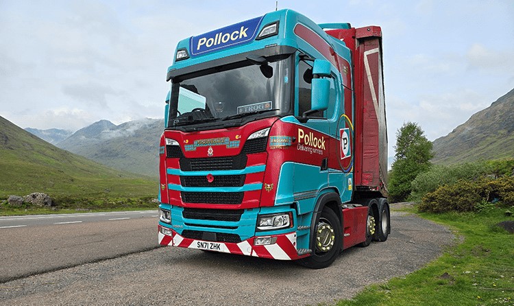 Pollock lorry parked up close up of cab.