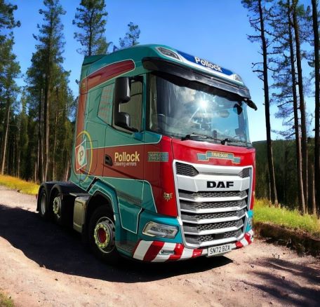 Pollock cab with trees in background.