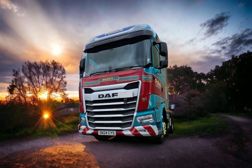 Pollock cab with the sun setting.