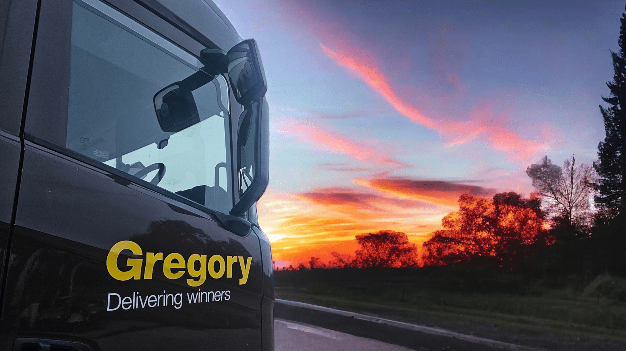 Gregory cab by sunset - Delivering winners on door.