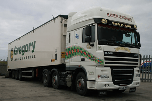Hayton Coulthard cab pulling Gregory trailer.