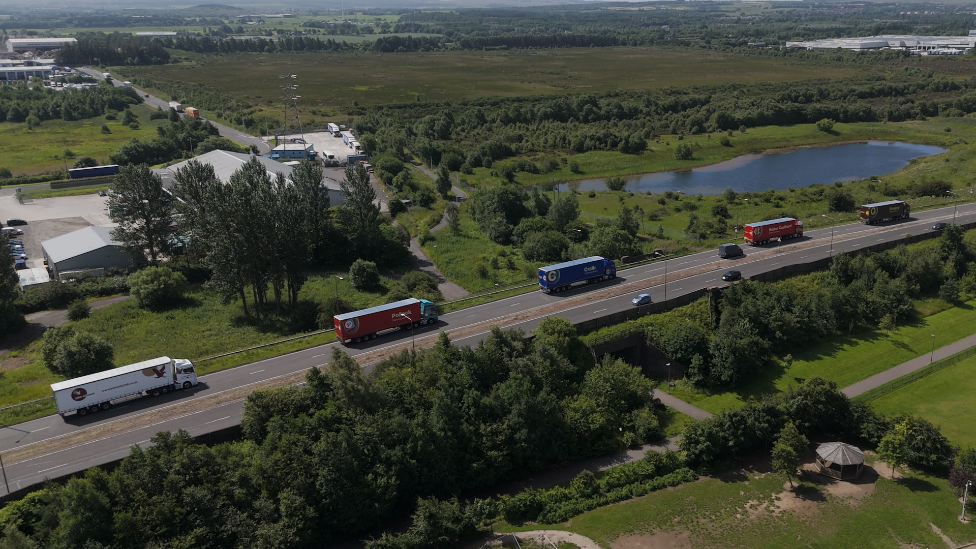 5 brands travelling on road.