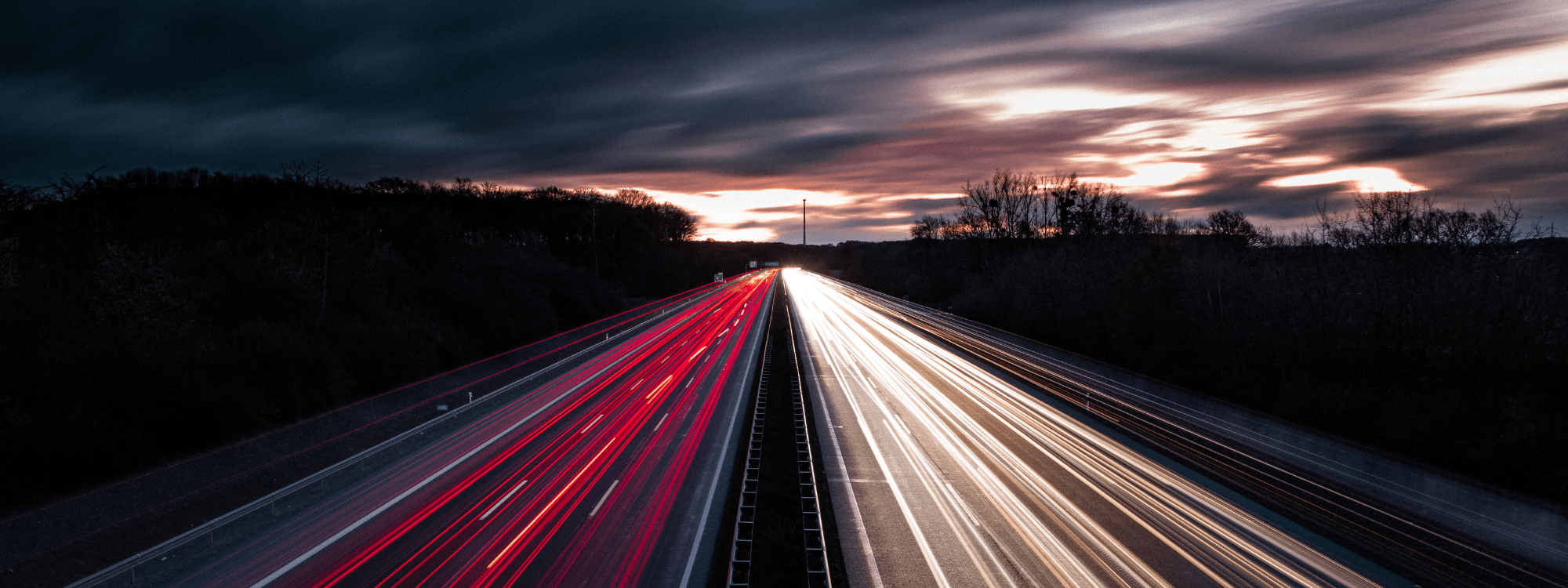 busy motorway at night.