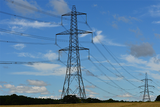 pylons in summer sky.