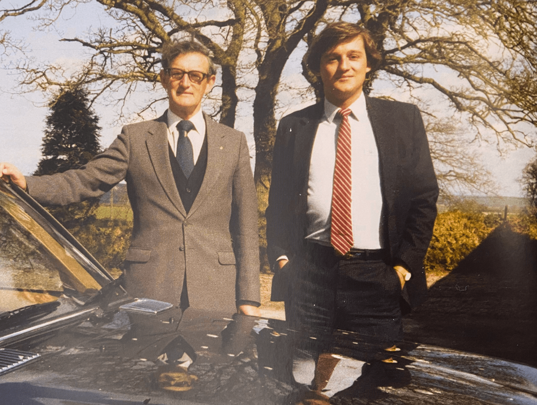 John Gregory in 1985 with his father.