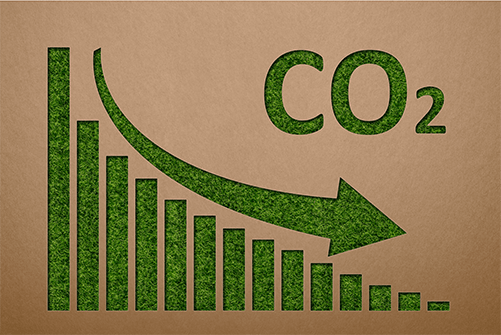 CO2 decrease graph.