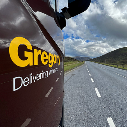 Gregory Delivering Winners cab on open road.